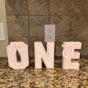 Pink Decorative ONE Letters